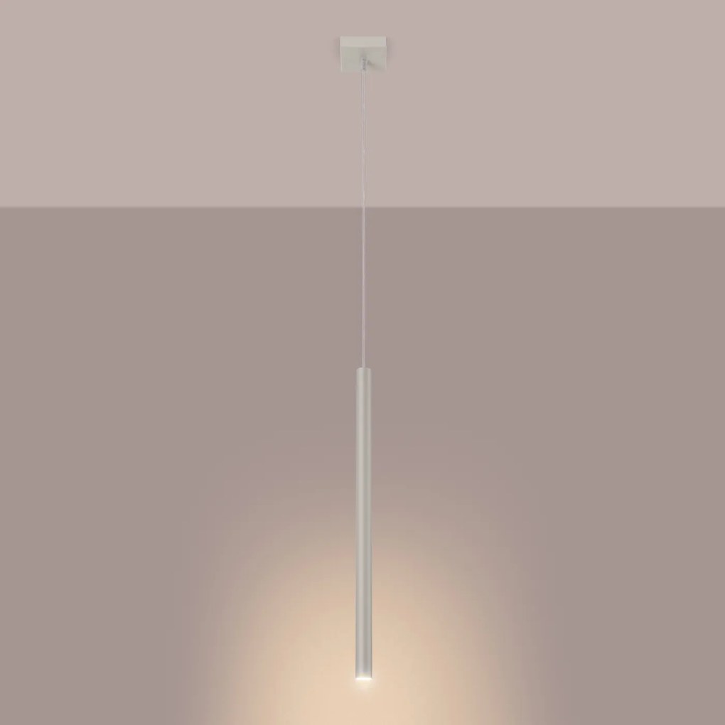 Závesné svietidlo Pastelo, 1x béžové kovové tienidlo