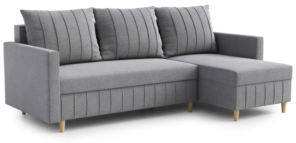 Rozkladacia rohová sedacia súprava FOX Pravá Tmavosivá