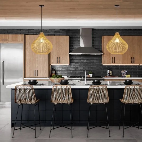 Immax 08257L - Luster na lanku PELO 1xE27/40W/230V pr. 40 cm ratan