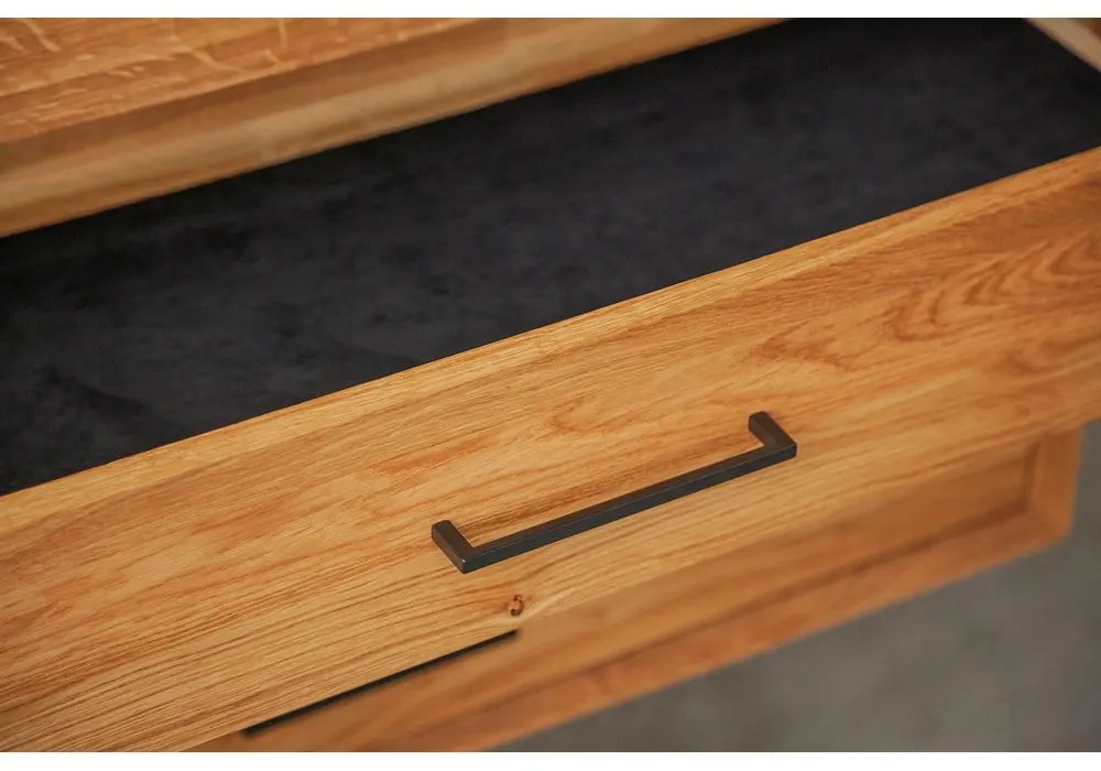 Vysoká komoda z dubového dreva v prírodnej farbe 97x95 cm Abies - The Beds