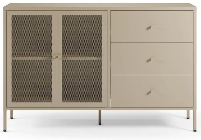 Krémovobiela kovová komoda 140x90x40 cm Fayna – Marckeric