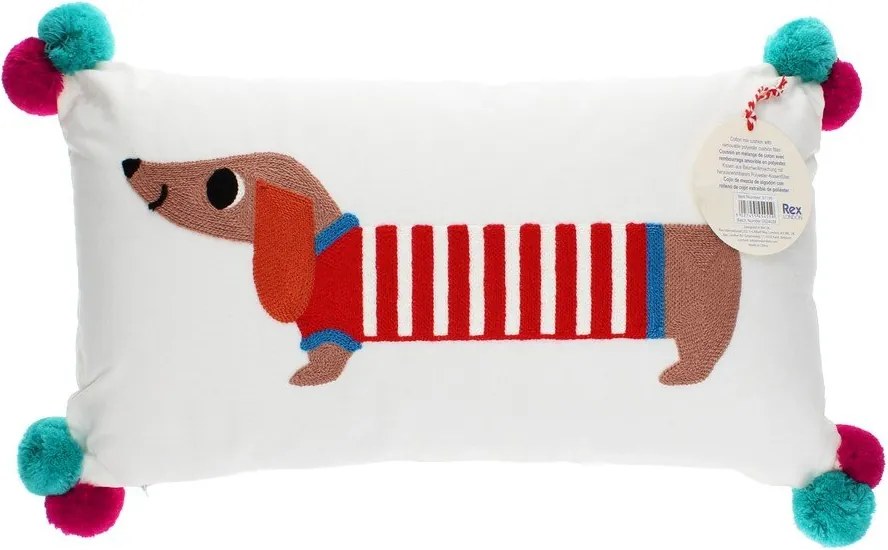 Detský vankúšik s prímesou bavlny 50x33 cm Sausage Dog – Rex London