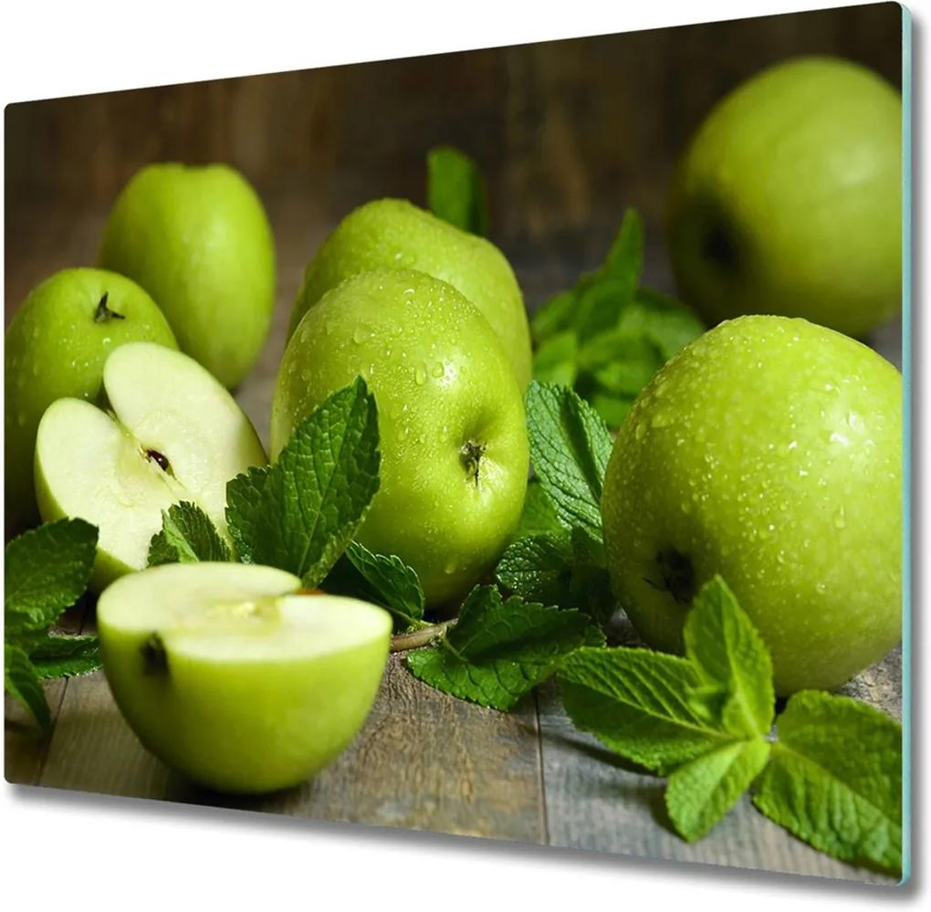 Sklenená doska na krájanie  zelené jablká