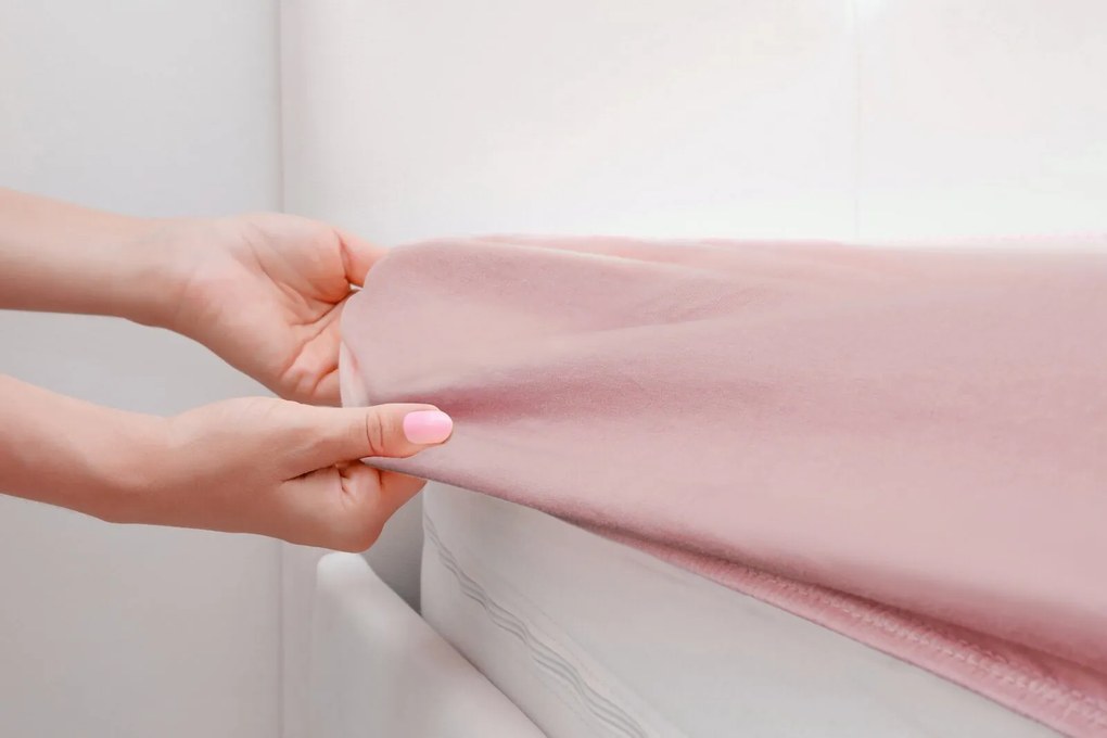 JERSEY PRESTIERADLO 200X220 CM, VÝŠKA 30 CM PÚDROVO RUŽOVÉ