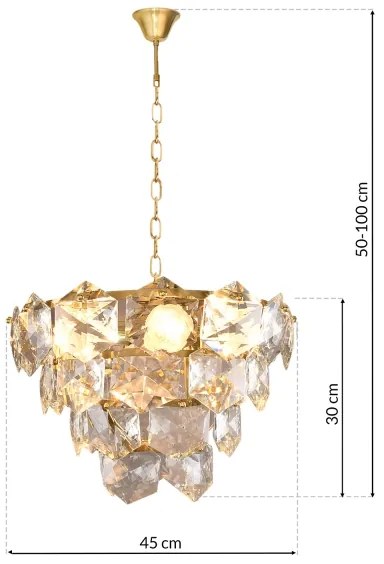 Krištáľový luster na reťazi DIANA 6xE14/40W/230V zlatá