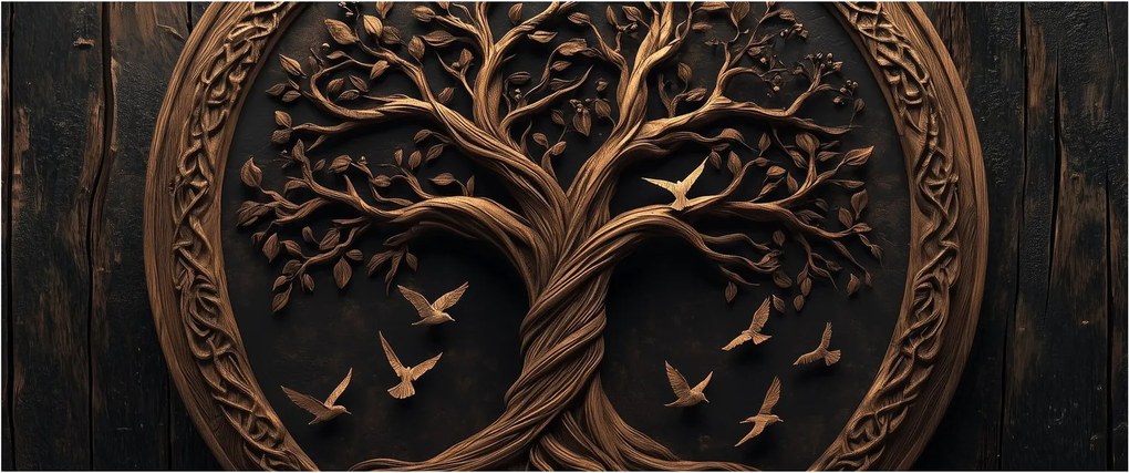 Obraz – Drevený strom života (120x50 cm)