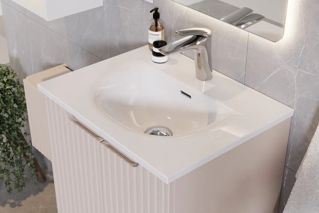 Závěsná skříňka Nova Sky se zápustným umyvadlem 60 cm dub coast evoke