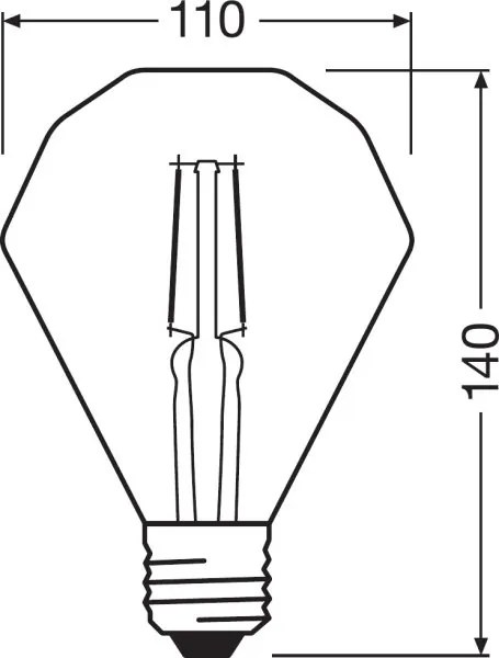 LED žiarovka E27 DIAMENT 4,5W = 40W 470lm 2500K Warm 360° OSRAM Vintage 1906