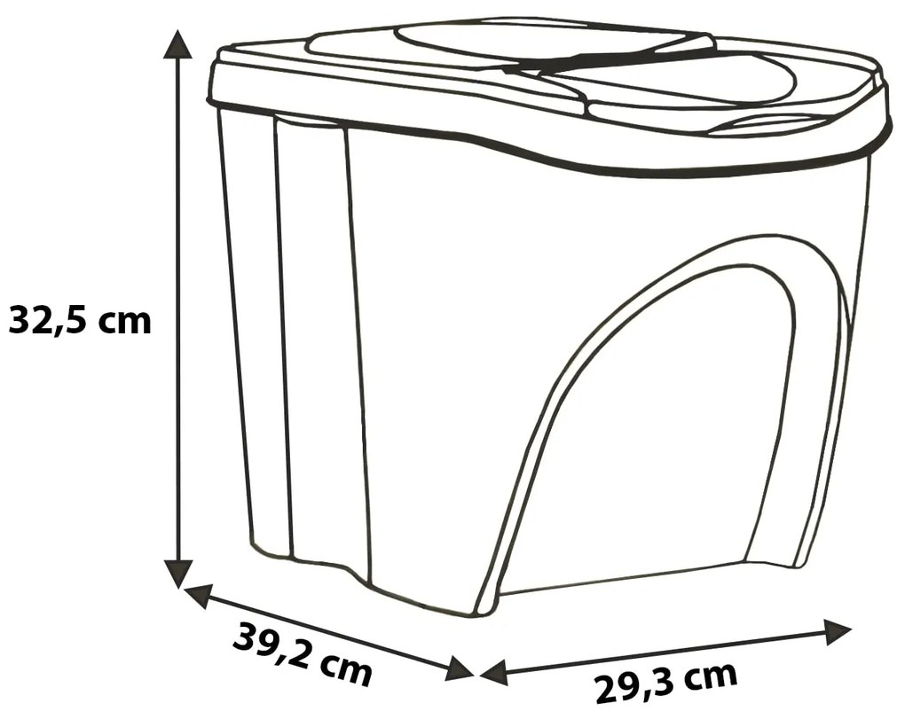 Odpadkové koše na tříděný odpad, sada 3ks x 25l SORTIBOX - ECO WOOD