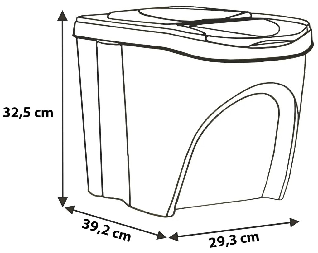 Odpadkové koše na triedený odpad, sada 3 ks x 25 l SORTIBOX - ECO WOOD