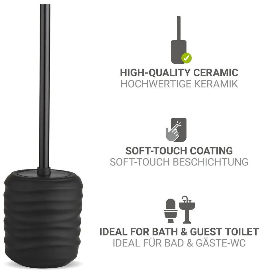 Čierna keramická WC kefa Illana – Wenko