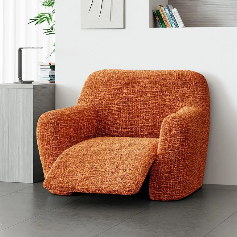 Bielastické poťahy GRAFITI NOVÉ tehlové relaxačné kreslo (š. 70 - 90 cm)