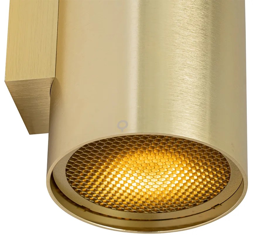 Dizajnová nástenná lampa zlatá okrúhla 2-svetlo - Sab Honey