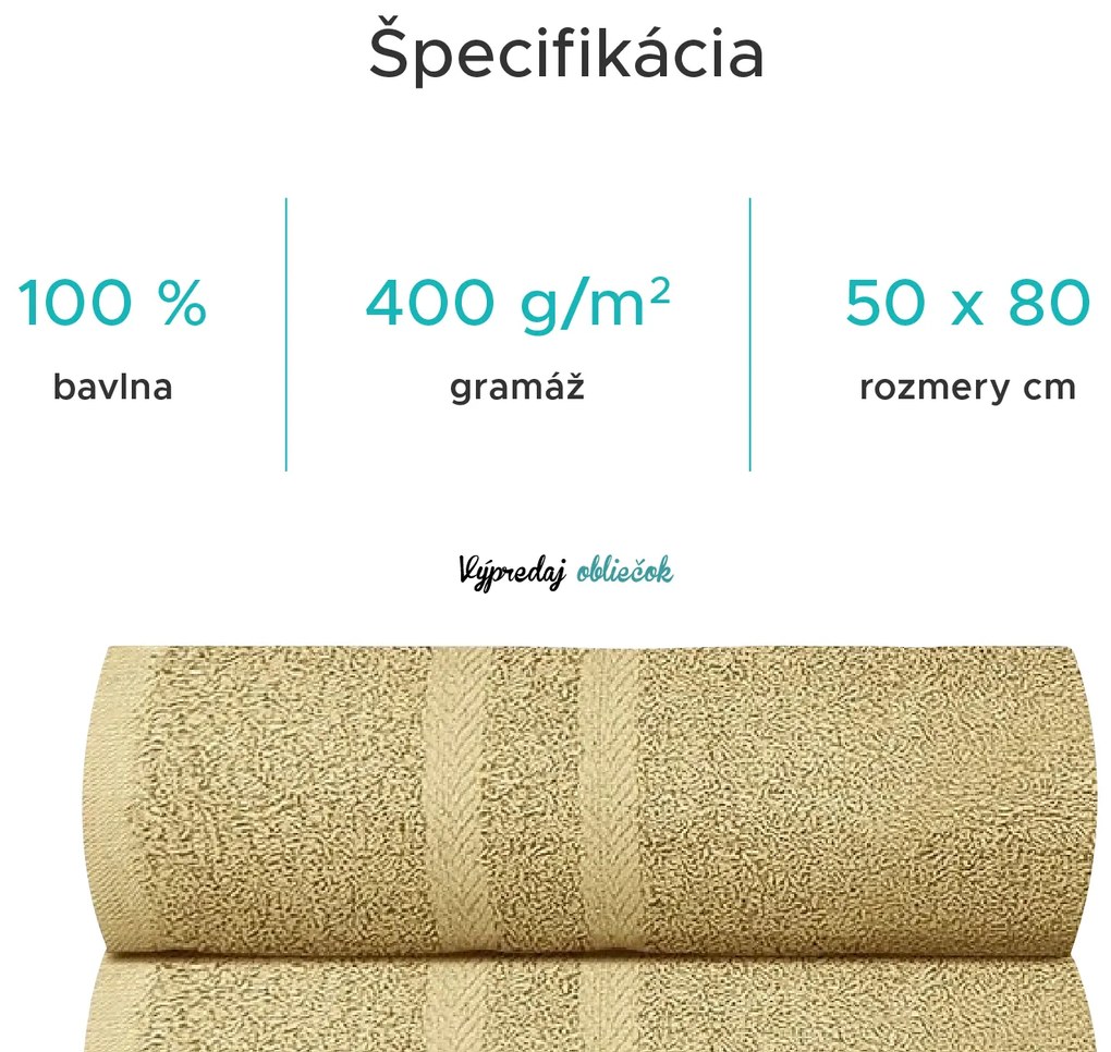 Uterák Basic 50 x 80 cm béžový, 100% bavlna