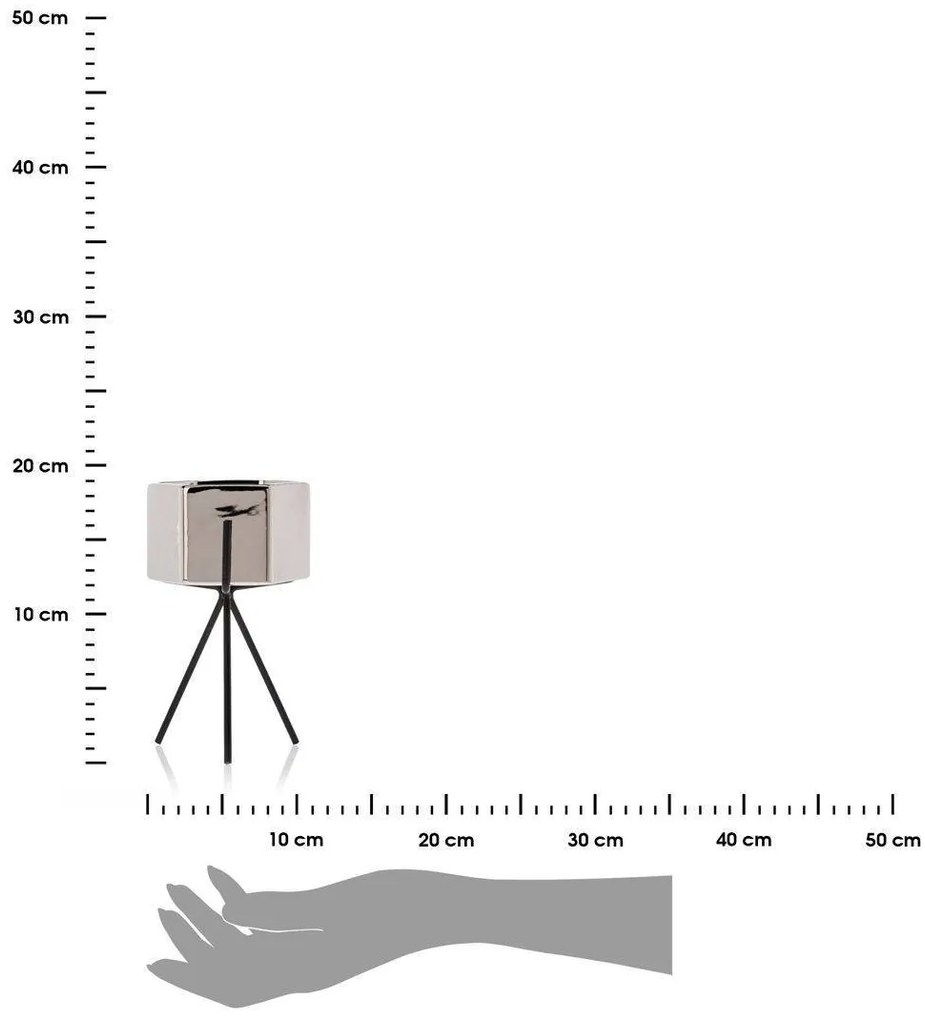 Kvetináč na stojane Sashi 18,5 cm strieborný