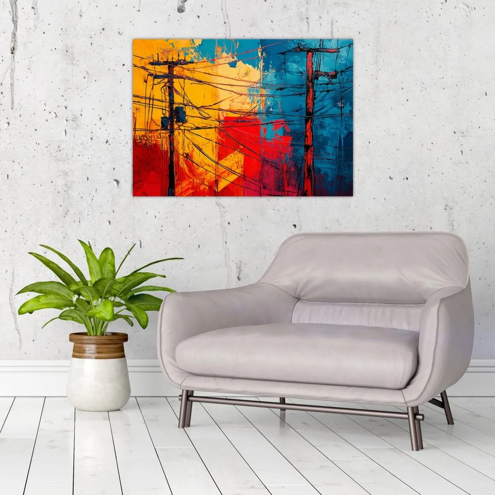 Obraz - Abstraktné elektrické vedenie (70x50 cm)