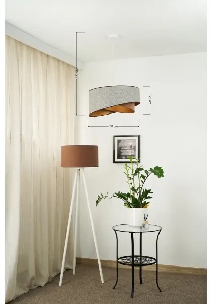 Brilagi - LED Luster na lanku LYRA 1xE27/15W/230V šedá/krémová/zlatá