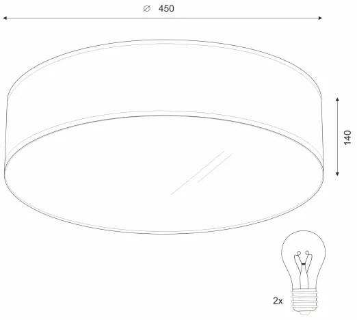 Stropné svietidlo SIRJA 2×E27/15W/230V Ø 45 cm krémové