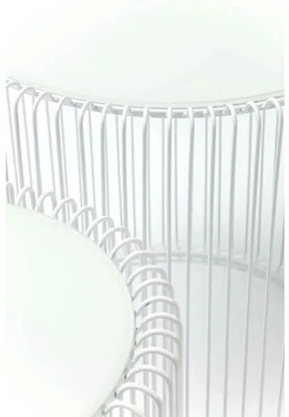 Wire set príručných stolíkov biely Ø44 cm