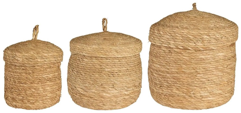 Ib Laursen Úložný veľký kôš s vekom Natural Seagrass M