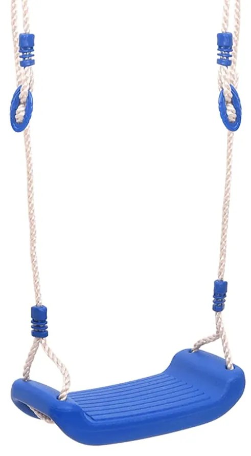 Sedadlá na hojdačku s lanami 2 ks modré 38x16 cm polyetylén