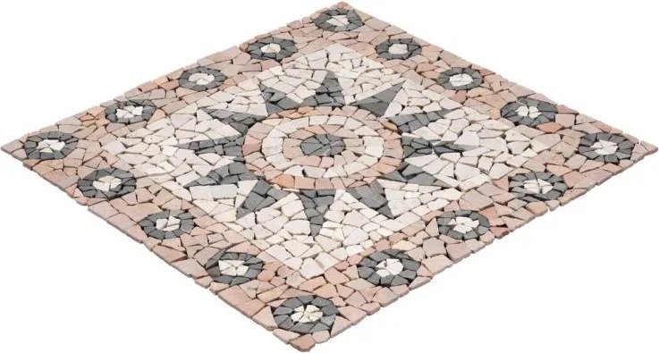 Mramorová mozaika, motív kvetina, 90 x 90 cm