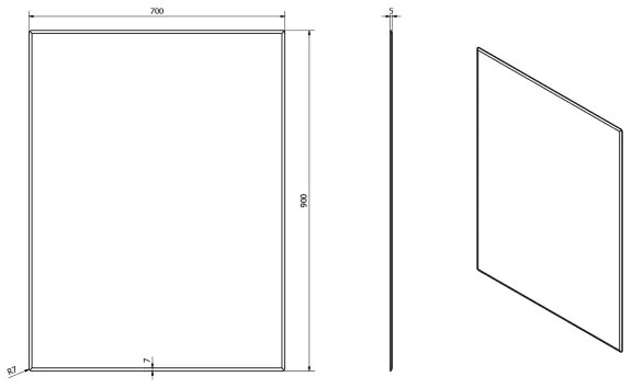 Sapho - Zrkadlo ACCORD 70x90 cm