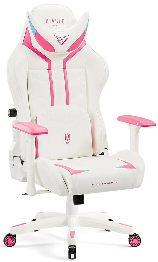 Otočné kreslo Normal Diablo X-Ray 2.0 biely/ružová