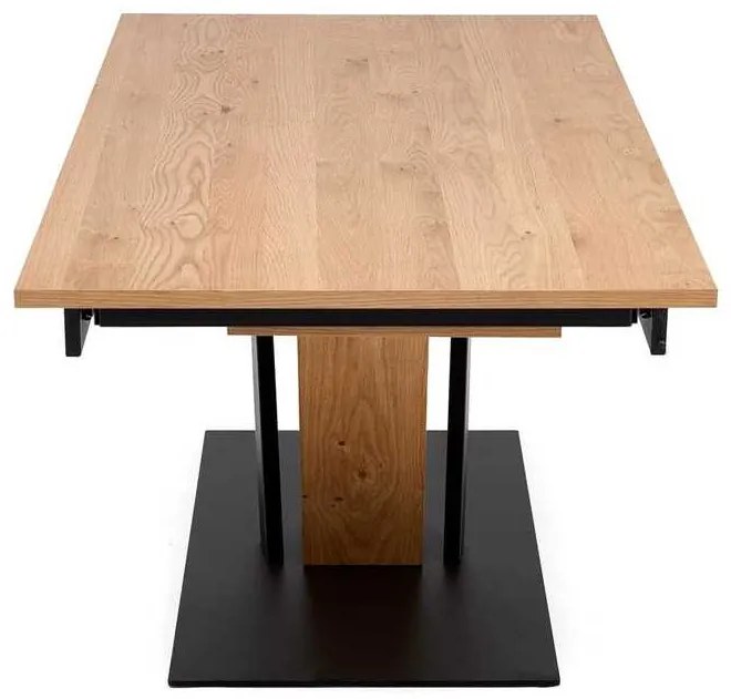 Jedálenský stôl Medina - obdĺžnik, 160-220 x 90 cm, dub / čierna