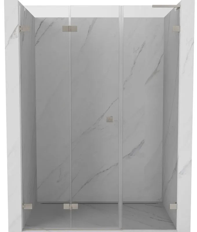 Mexen Lunar-F, L skladacie ľavé sprchové dvere 120 cm, 8mm číre sklo, oceľový profil, 836SL-120-050-97-00-L