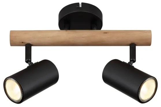 Globo 57913-2 - Bodové svietidlo HERTI 2xGU10/5W/230V drevo/kov