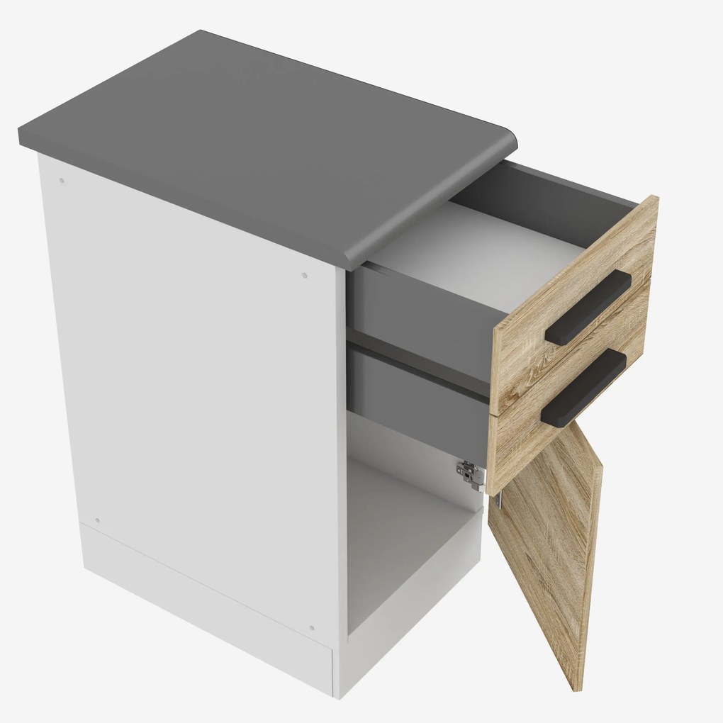 Kuchynská skrinka Belini Premium Full Version spodná so zásuvkami 40 cm dub sonoma s pracovnou doskou