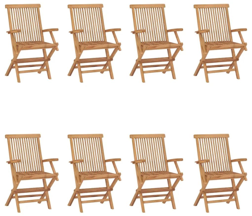 Skladacie záhradné stoličky z tíkového dreva, 8 ks