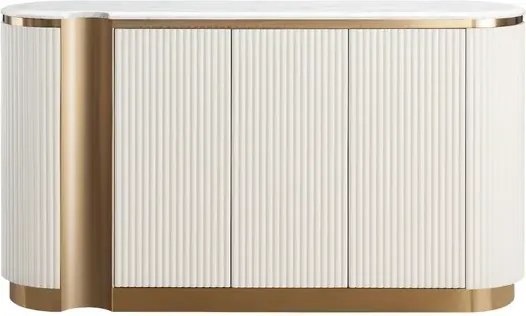 Komoda Stilig ST917 158 cm ecru/zlatá/mramor