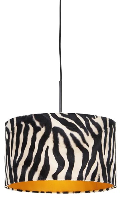 Moderné závesné svietidlo čierne so zebra vzorom 35 cm - Combi