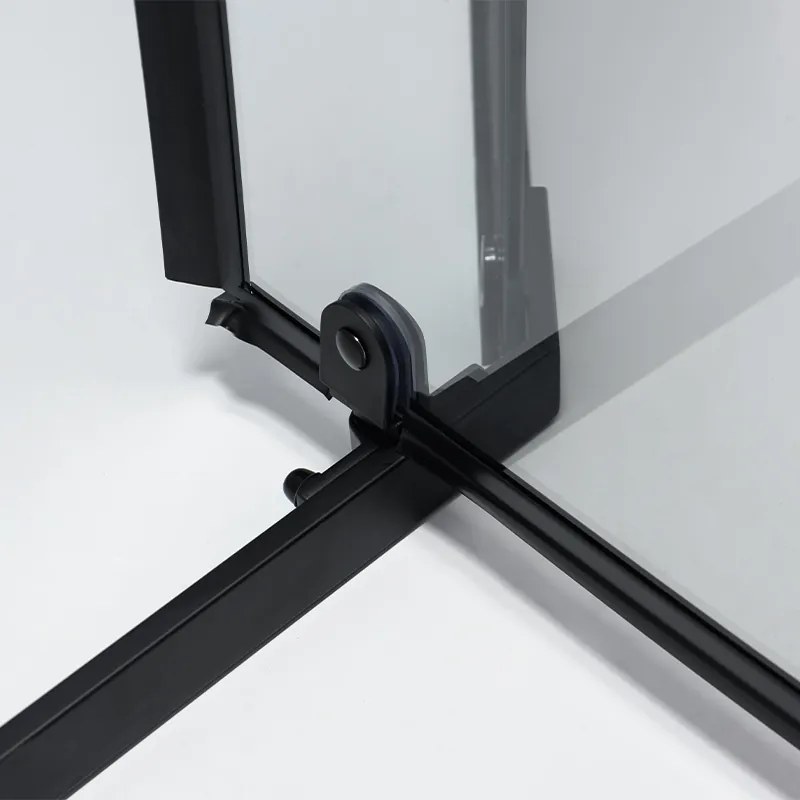 BPS-koupelny Päťuholníkový sprchový kút KZ91B BL 90x90 čierna/transparent - bez vaničky