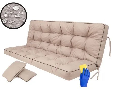Vankúš na záhradnú hojdačku POLA 120 cm béžový ekolen