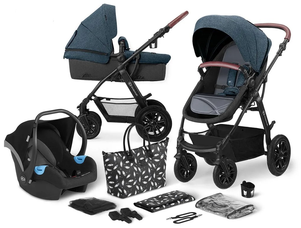Kombinovaný kočík Kinderkraft 3v1 XMOOV - Denim