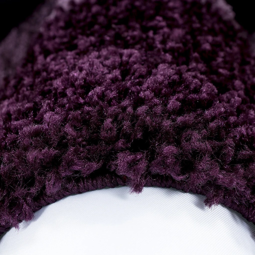 Ayyildiz, Kusový koberec Life Shaggy 1503 lila kruh, 120x120 (priemer) kruh, fialová, spálňa