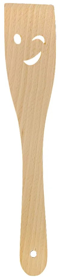 AMADEA Drevená obracačka s úsmevom, masívne drevo, dĺžka 28 cm
