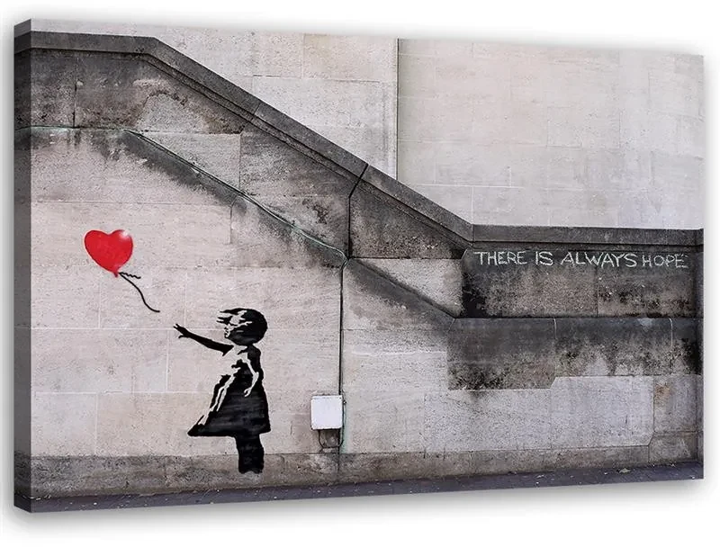 Gario Obraz na plátne Banksy nástenná maľba dievča s balónom Rozmery: 60 x 40 cm