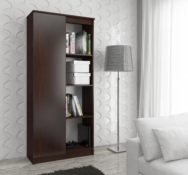 Regál R80 1D 4P CLP wenge