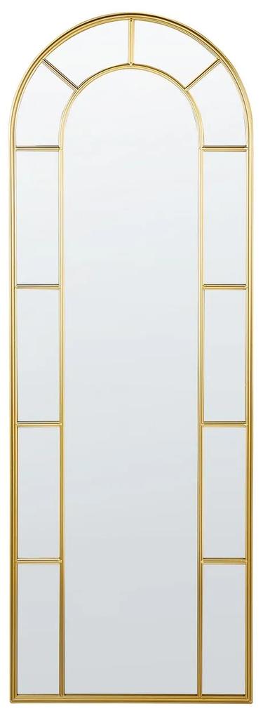 Kovové nástenné zrkadlo 60 x 170 cm zlaté CROSSES Beliani