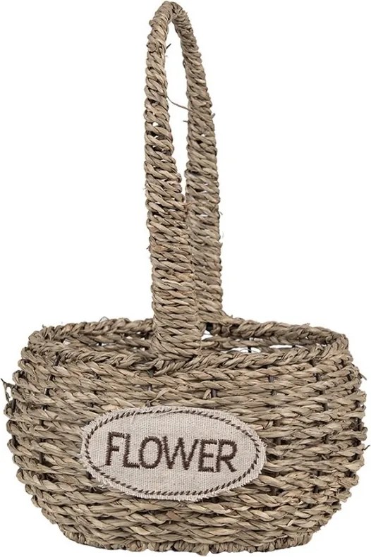 2ks pletený košík s ušami Flower - 20*16*11/28 / 16*12*9/23 cm