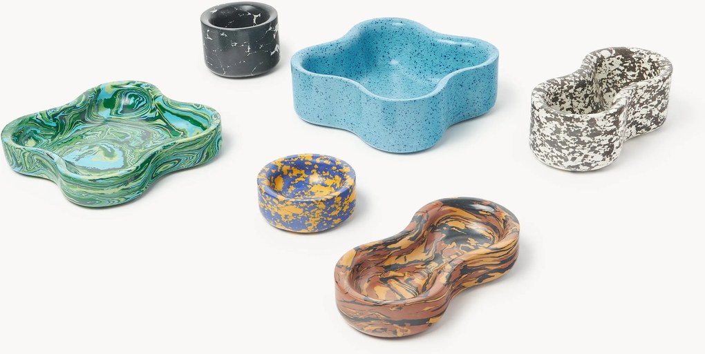 Dekoračné misky z technického mramoru Elara, 6 ks