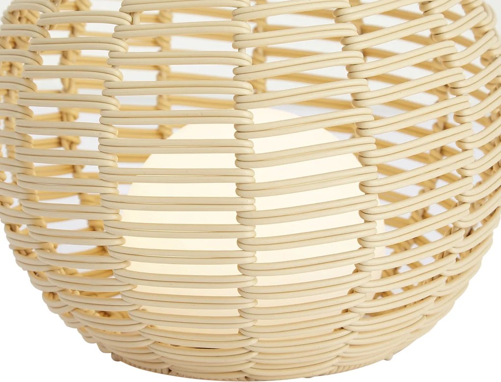 Vonkajšia stolová lampa béžová 25 cm vrátane LED nabíjateľná s USB-C IP44 - Oli