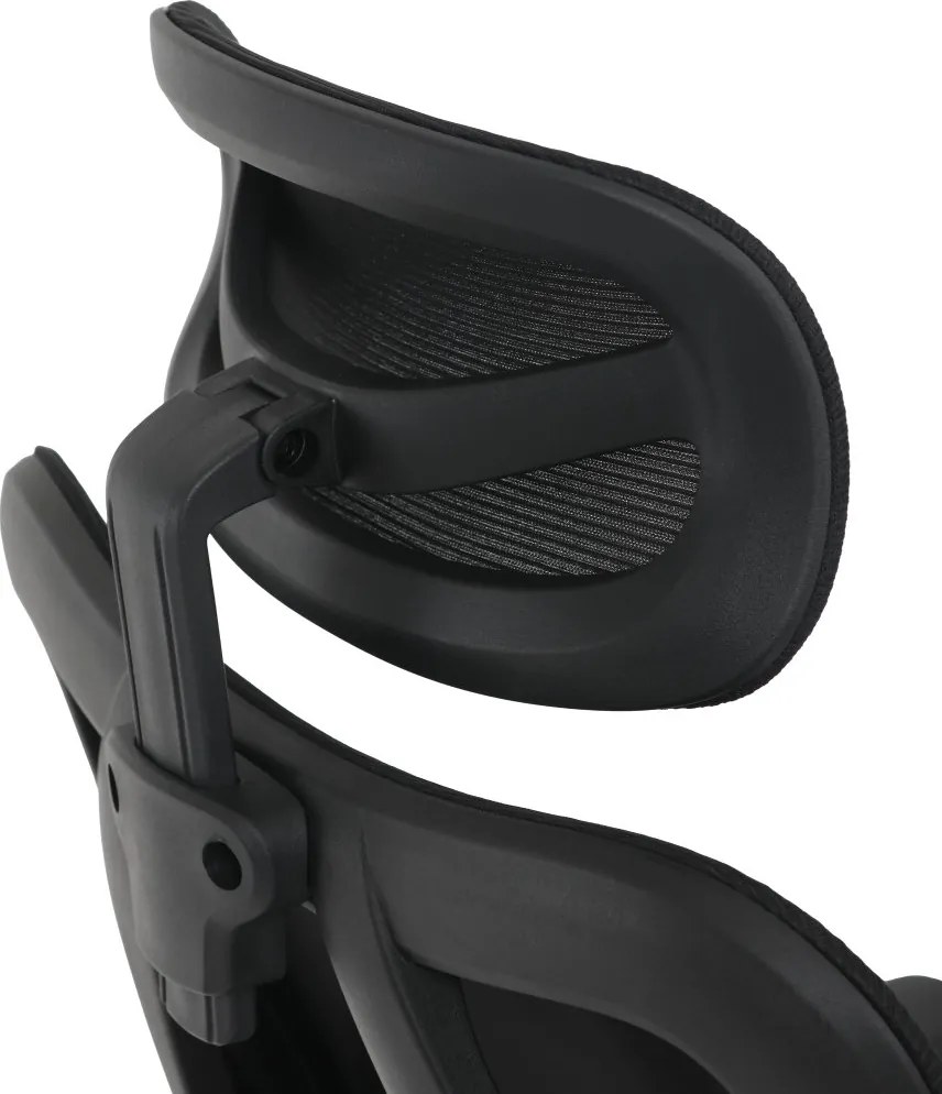 Kancelárska ergonomická stolička LUMOS — sieť / látka, čierna