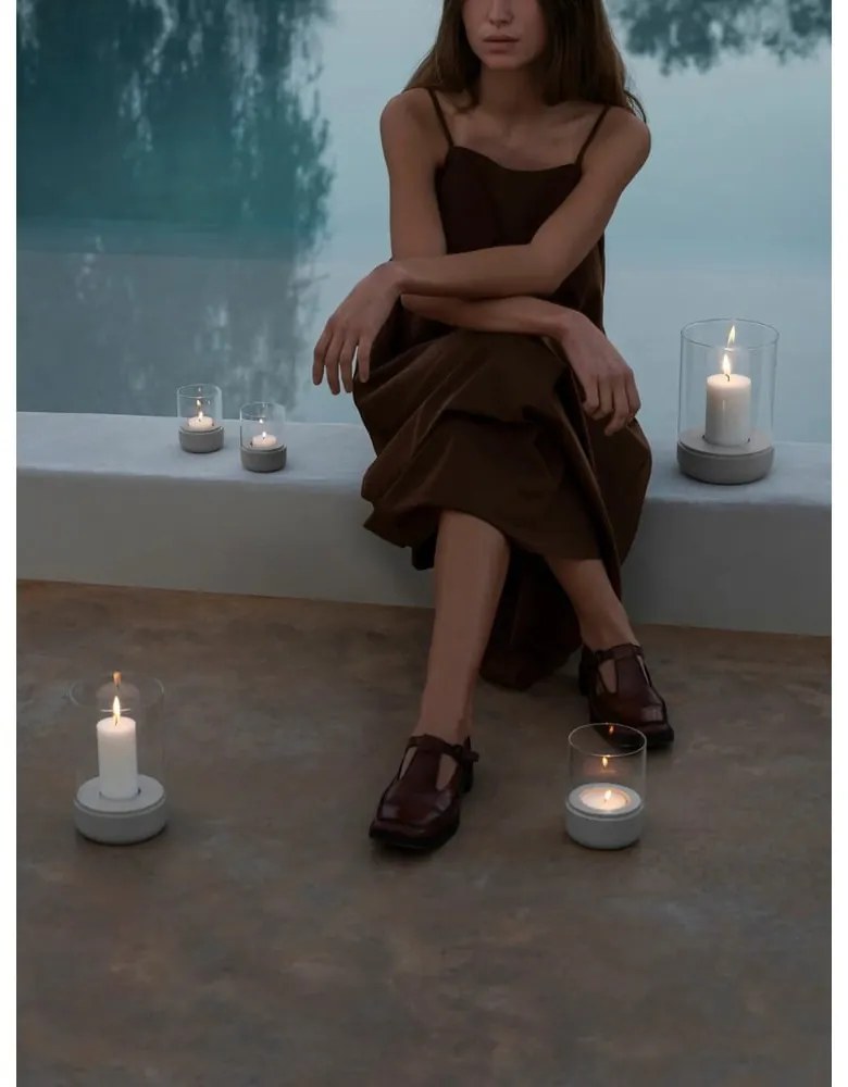 Sklenené svietniky v súprave na čajovú sviečku 2 ks Calma – Blomus