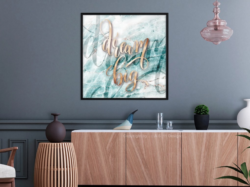 Artgeist Plagát - Dream Big (Square) [Poster] Veľkosť: 20x20, Verzia: Zlatý rám