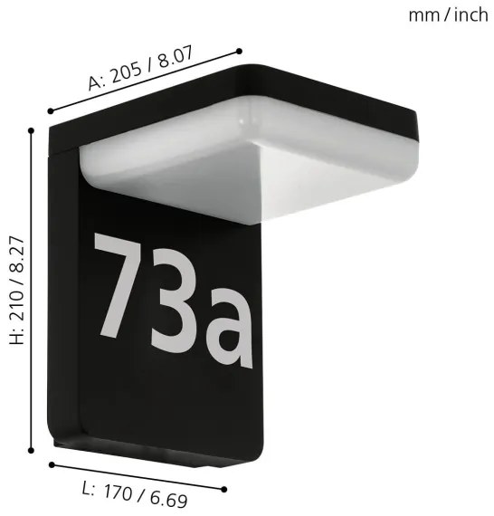 Eglo 98091 - LED Domové číslo AMAROSI LED/11W/230V IP44